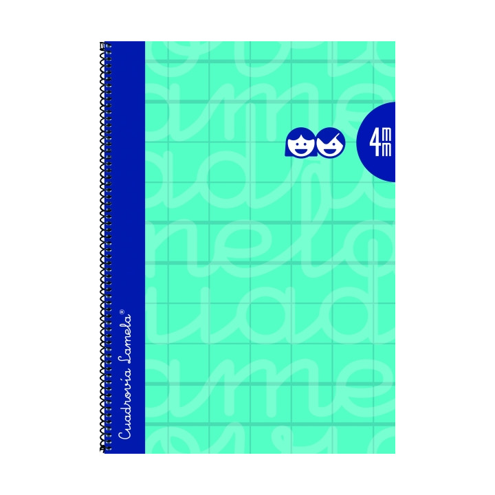 Lamela Cuaderno Espiral con 80 Hojas de 90g/m2 con Margen - Formato Folio - Pauta Cuadrovia de 4mm - Cubierta Extra Dura - Papel