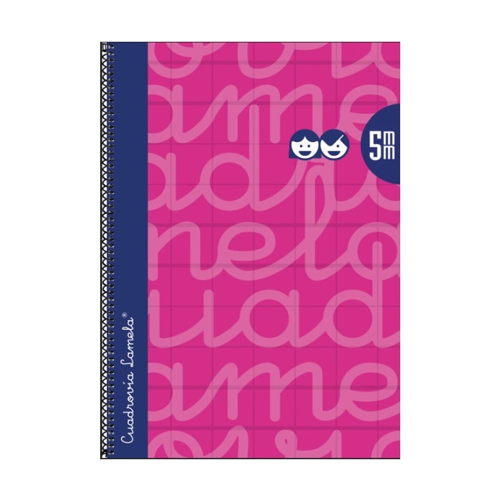 Lamela Cuaderno Espiral con 80 Hojas de 90g/m2 con Margen - Formato Folio - Pauta Cuadrovia de 5mm - Cubierta Extra Dura - Papel