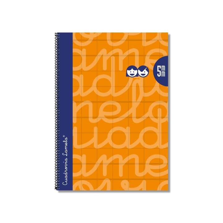 Lamela Cuaderno Espiral con 80 Hojas de 90g/m2 con Margen - Formato Folio - Pauta Cuadrovia de 5mm - Cubierta Extra Dura - Papel