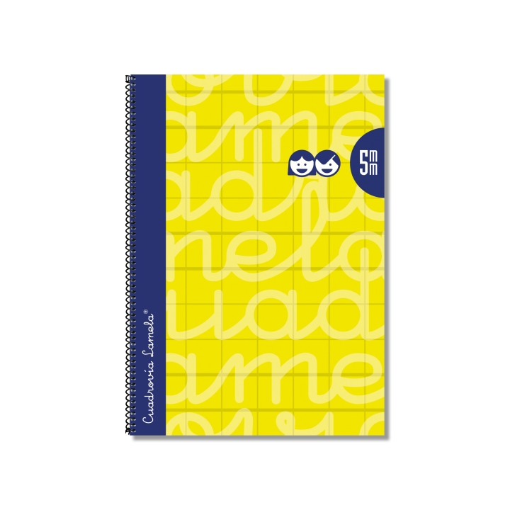 Lamela Cuaderno Espiral con 80 Hojas de 90g/m2 con Margen - Formato Folio - Pauta Cuadrovia de 5mm - Cubierta Extra Dura - Papel