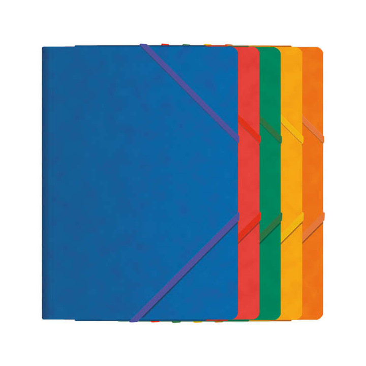 Dohe Carpeta de Gomas con Tres Solapas - Tamaño Folio - Fabricada en Cartulina de Primera Calidad - Plastificada - Cierre de Gom