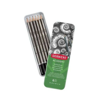 Derwent Academy Sketching Pack de 6 Lapices de Grafito Hexagonales de Durezas Surtidas - Especial para Bocetos - Cuerpos de Mad