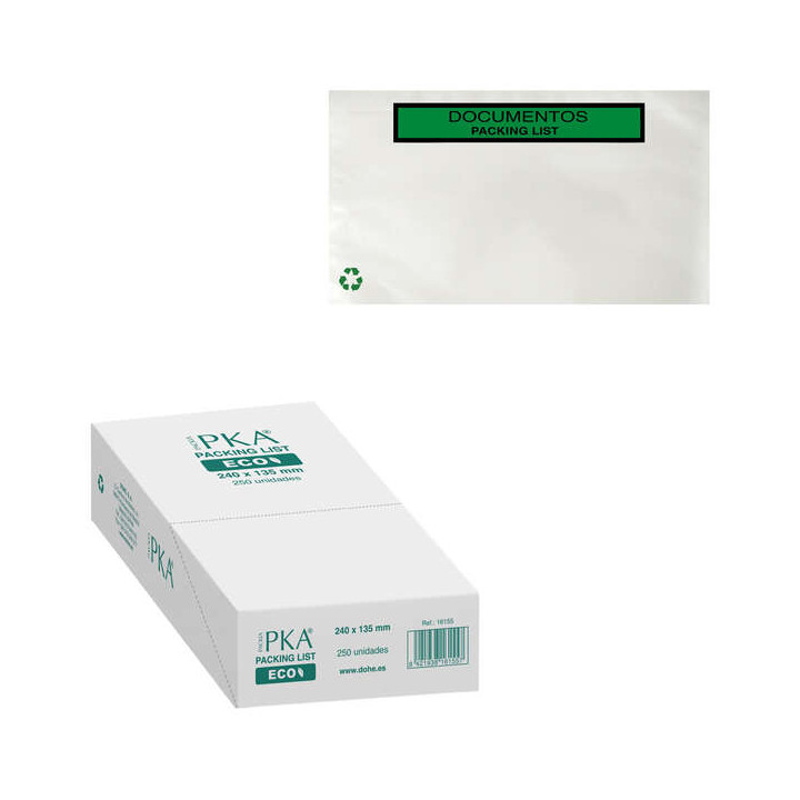 Dohe ECO Caja de 250 Sobres Autoadhesivos 240x135mm - Packing List Especial Envios