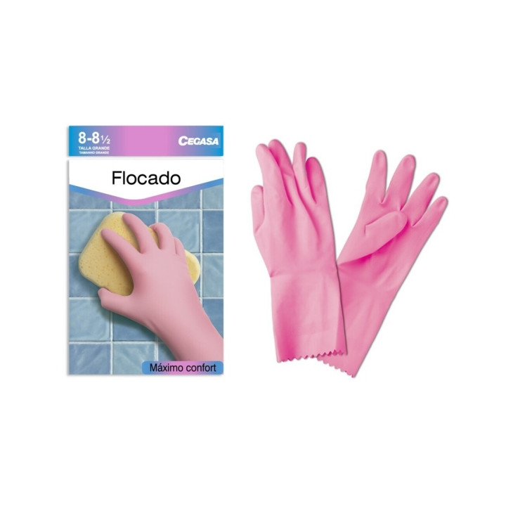 Cegasa Guantes de Latex Talla G 8-8 1/2 - Flocados - Uso General