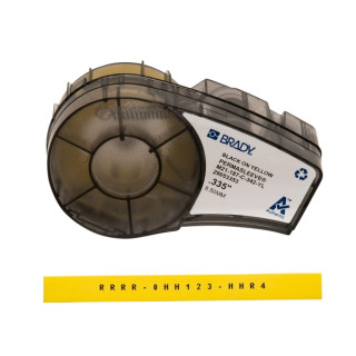 Brady M21-187-C-342-YL Cinta de Etiquetas Original Termocontractiles PermaSleeve - Texto Negro sobre Fondo Amarillo - Ancho 8