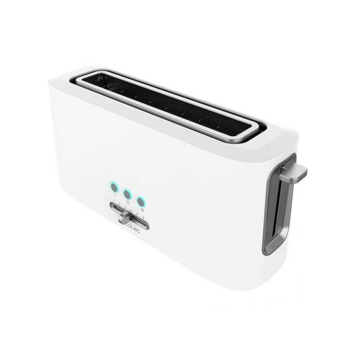 Cecotec Toast & Taste 10000 Extra White Tostadora Electrica 980W - 6 Niveles - 1 Ranura Extraancha - Capacidad para 2 Tostadas -