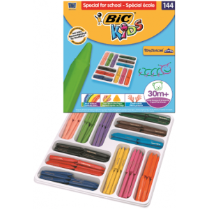 Estuche 144 ceras de color con 12 colores diferentes bic 8878332