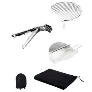 Cecotec DragonPack 6000 M Set de Accesorios para Barbacoa - Pinzas - Cubierta Protecctora - Recolector de Ceniza - Expansor de P