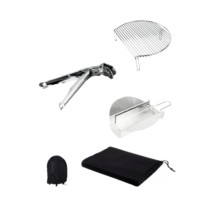 Cecotec DragonPack 6000 M Set de Accesorios para Barbacoa - Pinzas - Cubierta Protecctora - Recolector de Ceniza - Expansor de P