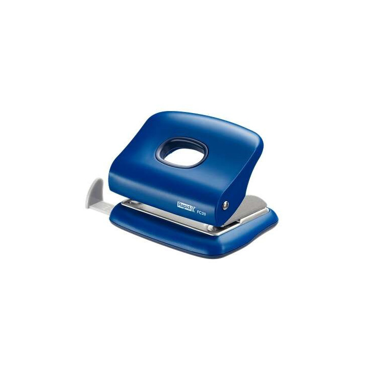 Rapid FC20 Taladro Perforador - Hasta 20 Hojas - Facil Vaciado - Punzones 5.5mm - Color Azul