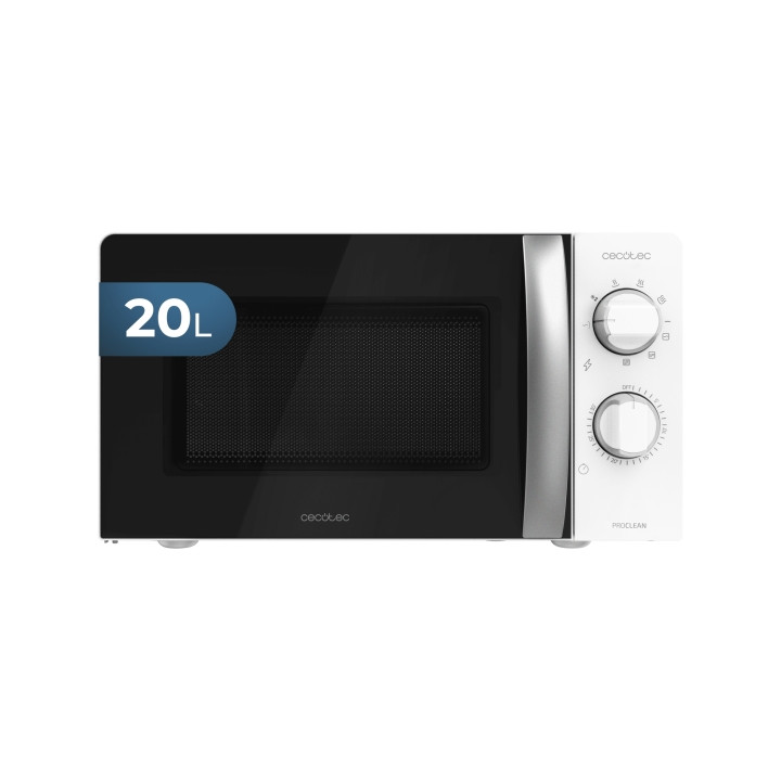 Cecotec GrandHeat 2110 Microondas con Grill - Potencia 700W - Capacidad 20L - Temporizador - Mandos Mecanicos - 6 Niveles de Fun