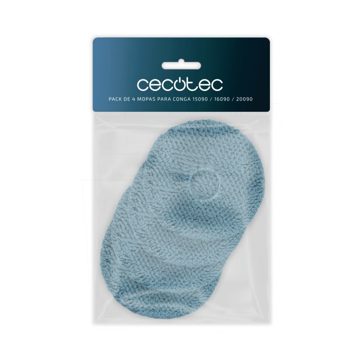 Cecotec Pack de 4 Mopas para Conga 15090 / 16090 / 20090 - Color Azul