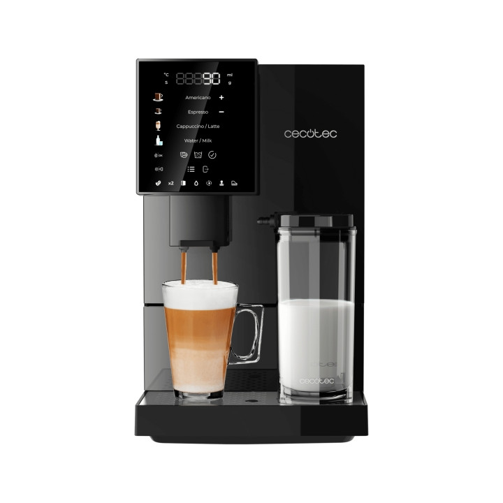 Cecotec Cremmaet Compactccino Black Cafetera Expresso Automatica - Presion 19bar - Deposito de 1.1L - Molinillo - Pantalla Tacti