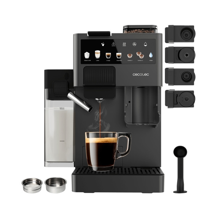 Cecotec Freestyle Grind and Latte Cafetera Expresso Compatible con Capsulas - 1400W - Presion 20bar - Deposito de 1.6L - Capacid