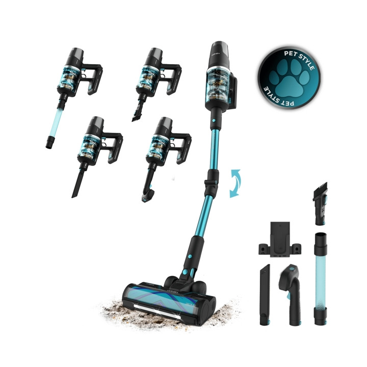 Cecotec Conga Rockstar 9500 Lunar Pet Flex Aspirador de Escoba Vertical - 780W - Autonomia hasta 90min - Succion 30kPa - Luz LED