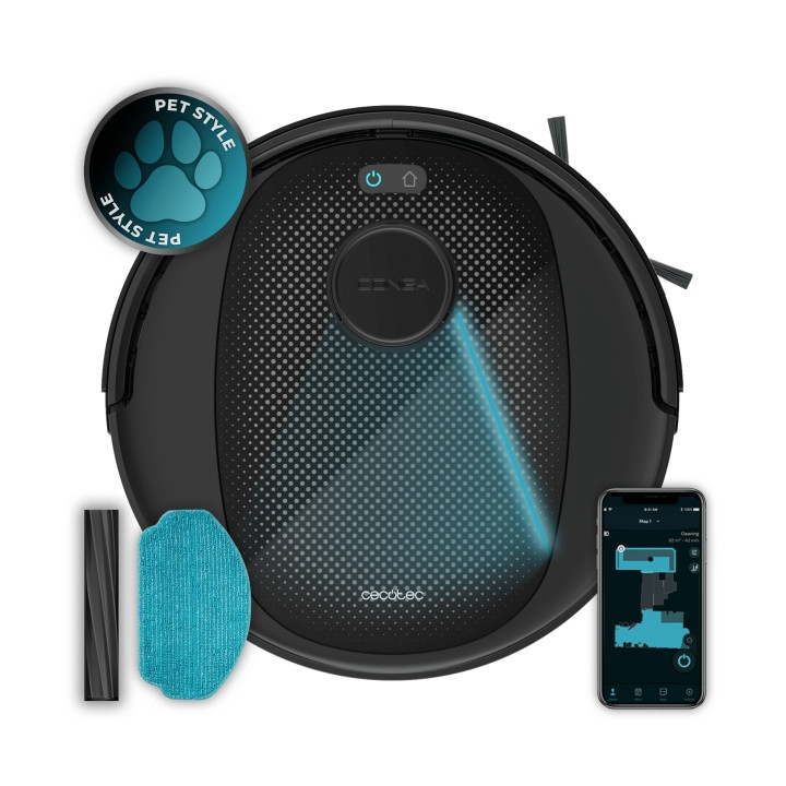 Cecotec Conga 7690 Immortal Max M Robot Aspirador 4 en 1 - Control con App - Bluetooth - Autonomia hasta 220min - Succion hasta