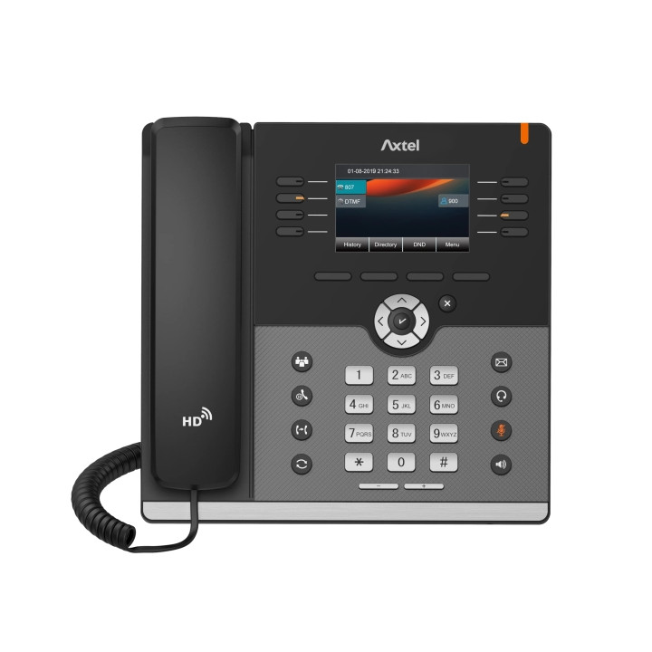 Axtel AX-500W Telefono Fijo IP - WiFI y Bluetooth - Hasta 12 Cuentas SIP - Gigabit - PoE - Color Negro