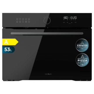 Cecotec Bolero Hexa AF314500 Glass Black A Horno Integrable - Capacidad 53L - Temperatura Regulable - Piedra para Pizzas de 35cm