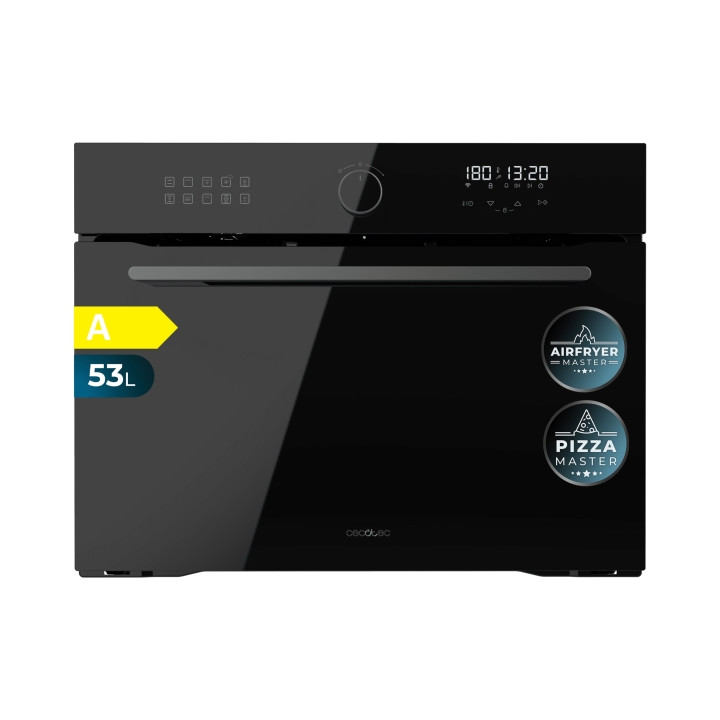 Cecotec Bolero Hexa AF314500 Glass Black A Horno Integrable - Capacidad 53L - Temperatura Regulable - Piedra para Pizzas de 35cm