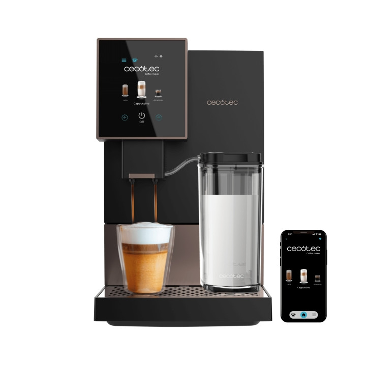 Cecotec Cremmaet Compactccino Connected Black Rose Cafetera Expresso Automatica - Molinillo - Capacidad 150g de Cafe - Presion 1
