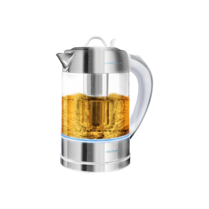 Cecotec ThermoSense 370 Clear Hervidor de Agua de 1.7L - 2200W - Libre de BPA - Base 360º Independiente - Luz LED - Temperatura