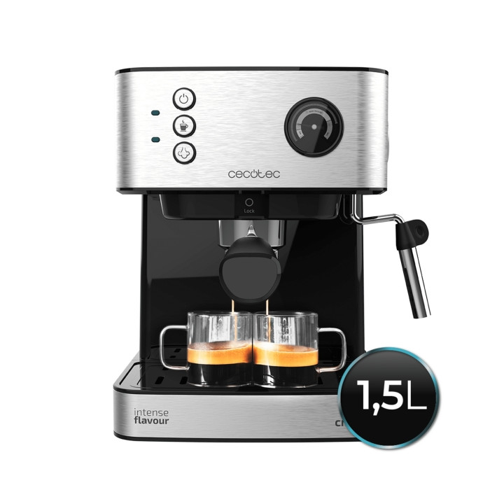 Cecotec Power Espresso 20 Professionale Cafetera Expresso con Vaporizador - Capacidad 1.5L - Presion 20bar - Deposito de 1.5L -
