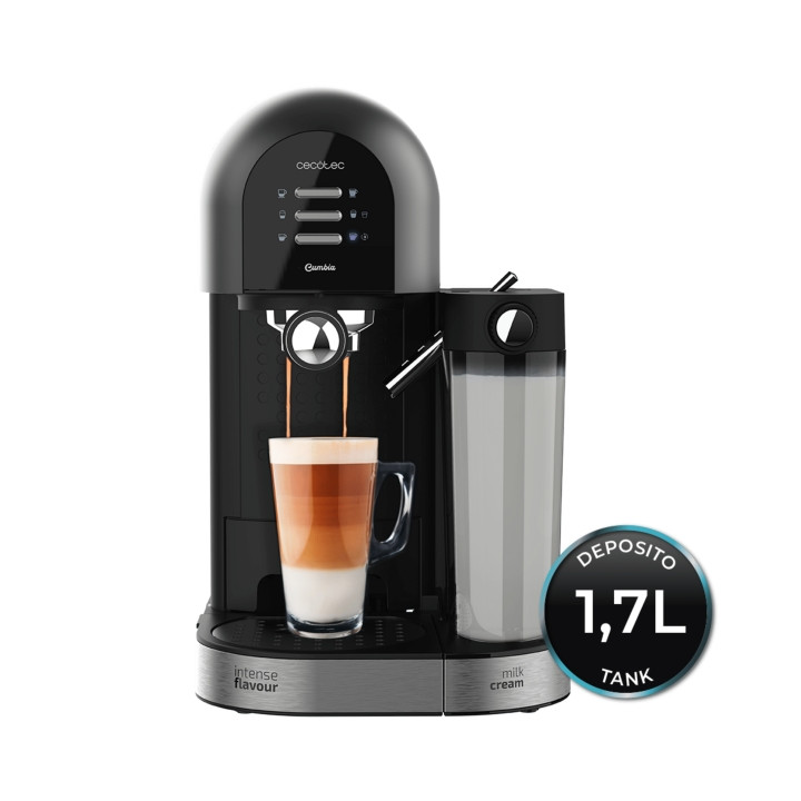 Cecotec Power Instant-ccino 20 Chic Serie Nera Cafetera Expresso Compatible con Capsulas - 1470W - Presion 20bar - Deposito de 0