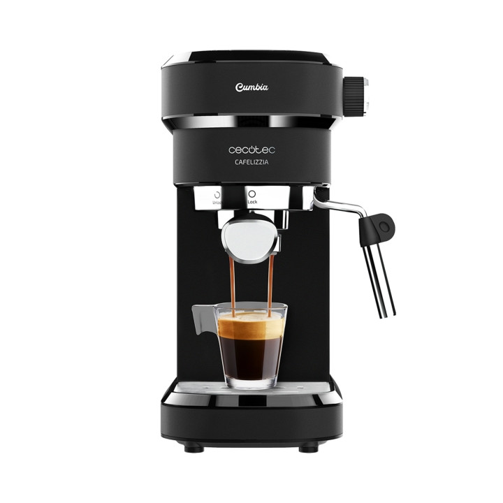 Cecotec Cafelizzia 790 Black Cafetera Expresso con Vaporizador - Potencia 1350W - Capacidad 1.2L - Presion 20bar - Vaporizador -
