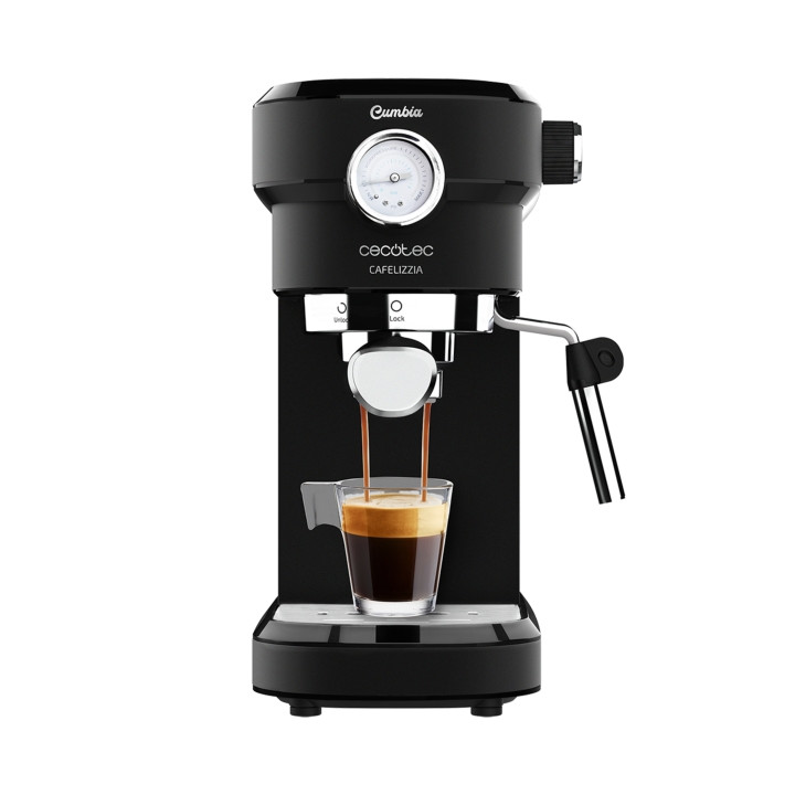 Cecotec Cafelizzia 790 Black Pro Cafetera Expresso con Vaporizador - 1350W - Vaporizador - Presion 20bar - Deposito 1.1L - Tempe