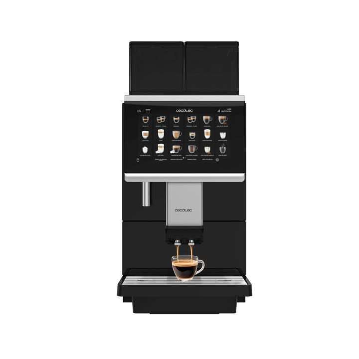 Cecotec Cremmaet Lounge Cafetera Expresso Automatica - Potencia 2900W - Capacidad 1400g de Cafe - Pantalla Tactil - 2 Depositos