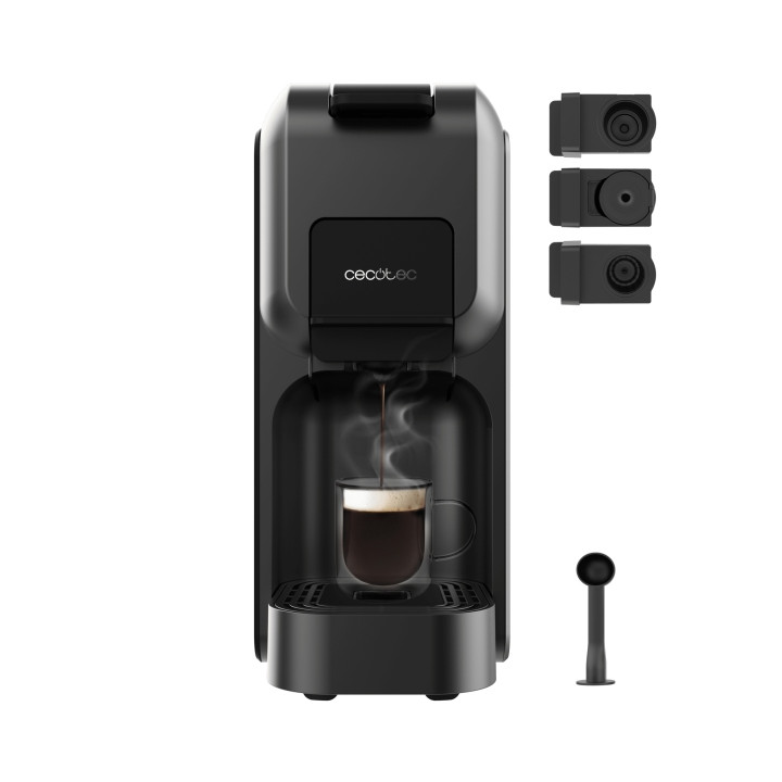 Cecotec FreeStyle Compact Black Cafetera Expresso Compatible con Capsulas - 1350W - Termoblock - Presion 20bar - Deposito de 800