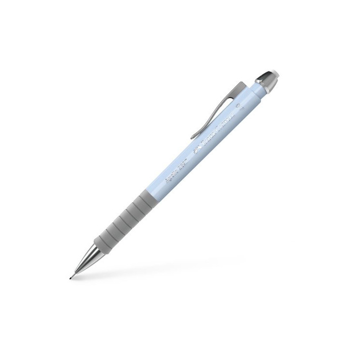 Faber-Castell Apollo Portaminas - Trazo 0.7mm - Agarre Ergonomico - Goma de Borra Integrada - Cuerpo Color Azul Claro
