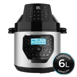 Cecotec H Deluxe Fry Olla GM Programable de 6L con Cabezal Freidora de Aire - Antiadherente - Bascula - Pantalla LCD - Ergonomic