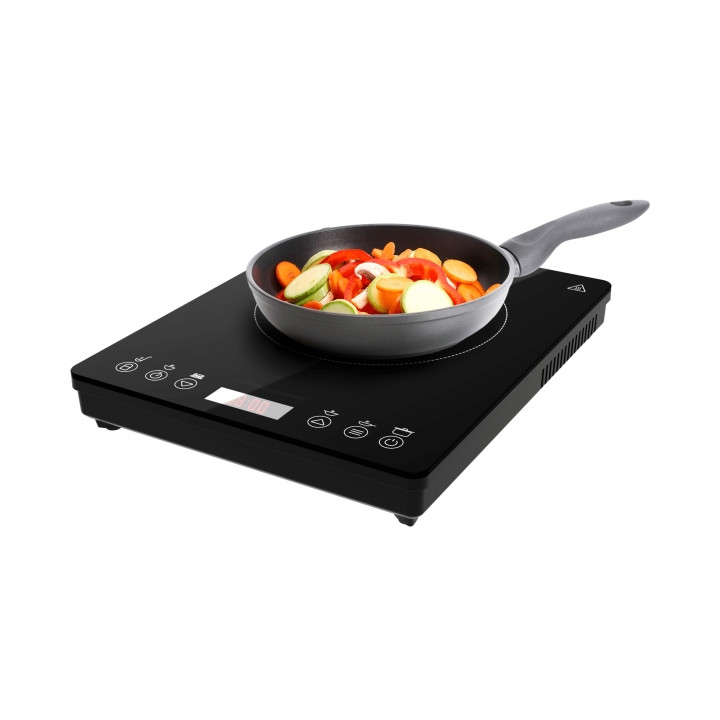 Cecotec Full Magma Slim Placa de Induccion Portatil - Potencia 2000W - 8 Niveles de Potencia - Temporizador - Pantalla Tactil -