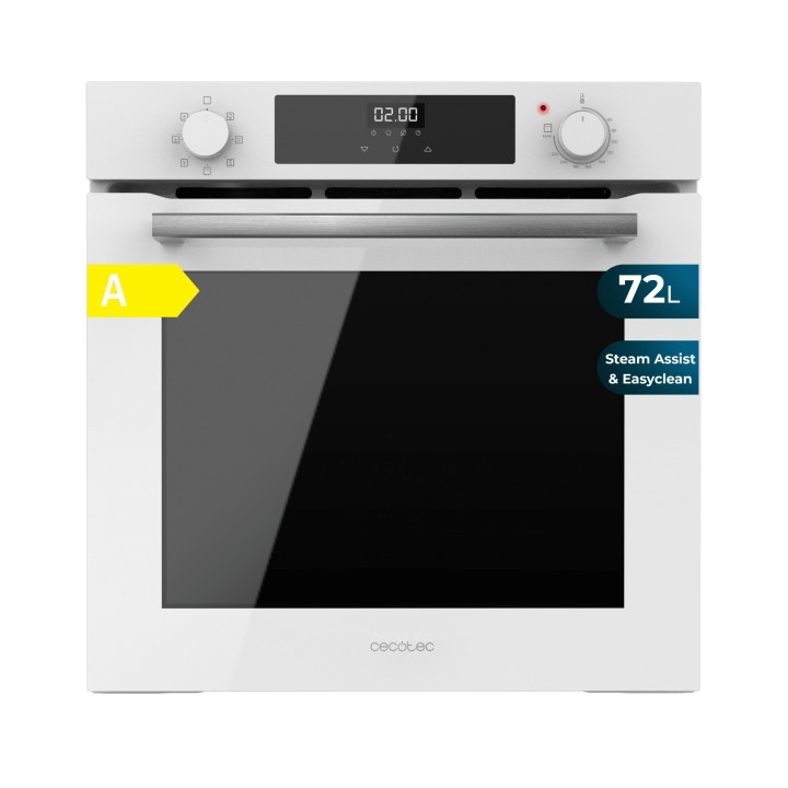 Cecotec Bolero Hexa M226000 Glass White A Horno Integrable - Potencia 2800W - Capacidad 72L - Control Tactil - Puerta Triple de