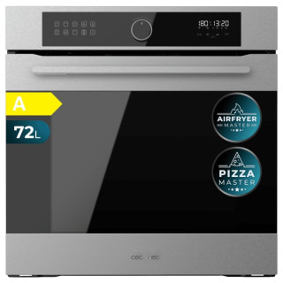 Cecotec Bolero Hexa AF316000 Inox A Horno Integrable - Capacidad 72L - Temperatura Regulable - Piedra para Pizzas de 35cm - Guia