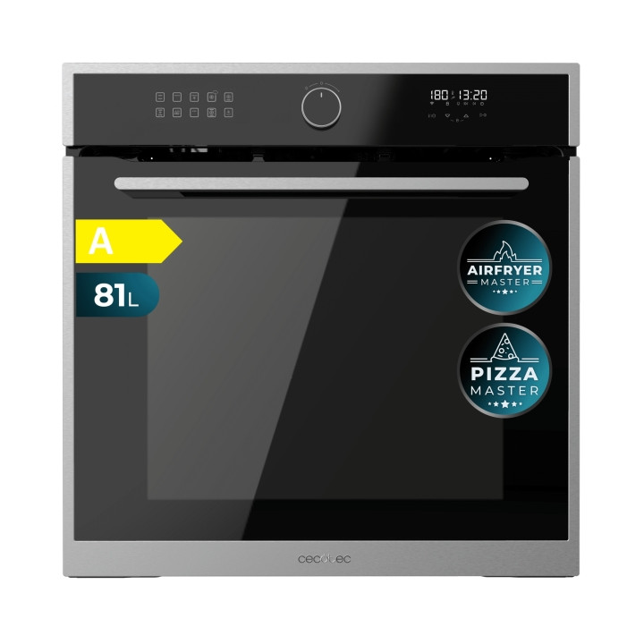 Cecotec Bolero Hexa AF316000 Line A Horno Integrable - Capacidad 81L - Temperatura Regulable - Piedra para Pizzas de 35cm - Guia