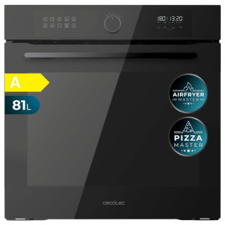Cecotec Bolero Hexa AF316000 Glass Black A Horno Integrable - Capacidad 81L - Temperatura Regulable - Piedra para Pizzas de 35cm
