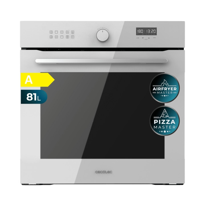 Cecotec Bolero Hexa AF316000 Glass White A Horno Integrable - Capacidad 81L - Temperatura Regulable - Piedra para Pizzas de 35cm
