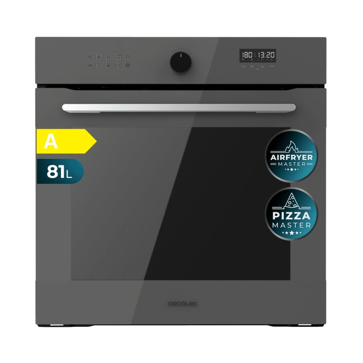 Cecotec Bolero Hexa AF316000 Glass Grey A Horno Integrable - Capacidad 81L - Temperatura Regulable - Piedra para Pizzas de 35cm