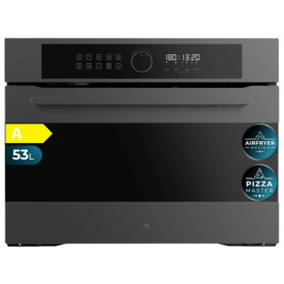 Cecotec Bolero Hexa AF314500 Matt A Horno Integrable - Capacidad 53L - Temperatura Regulable - Piedra para Pizzas de 35cm - Guia