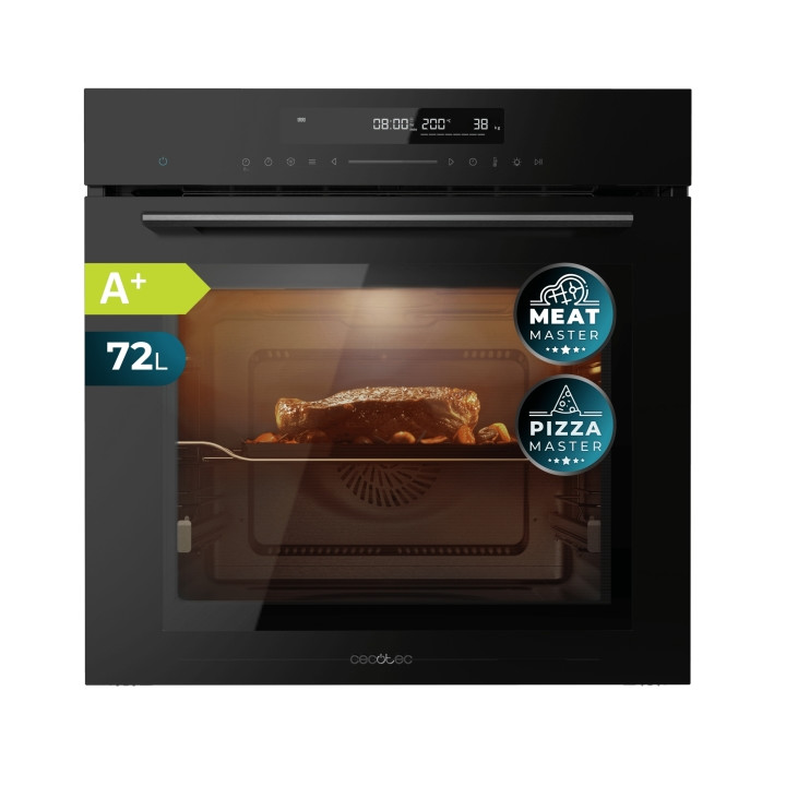 Cecotec Bolero Hexa SM406000 Glass Black A+ Horno Integrable con Microondas - 2900W - Capacidad 72L - Temperatura Regulable - Ac