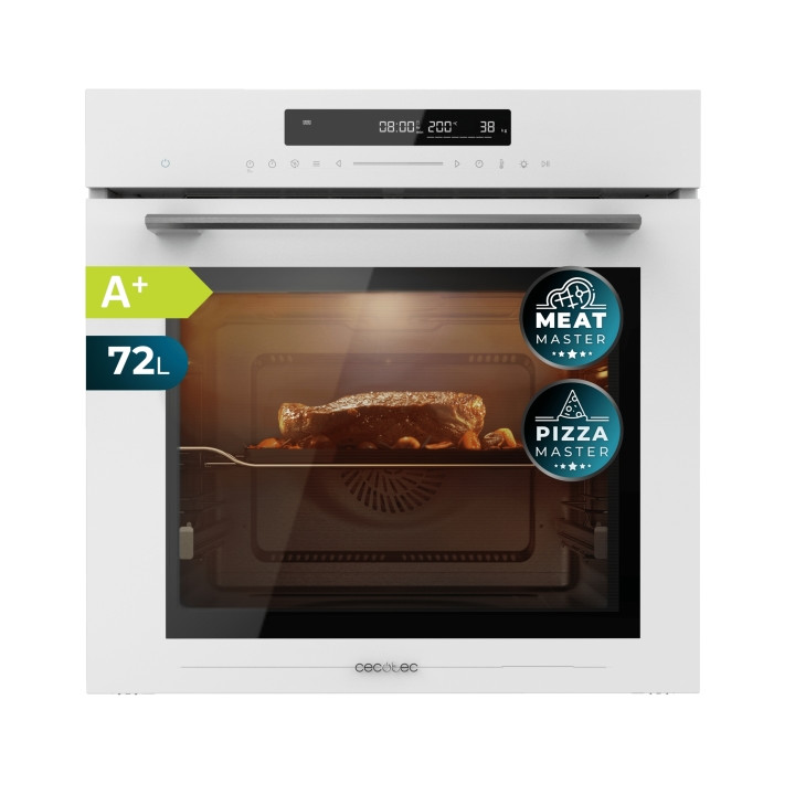 Cecotec Bolero Hexa SM406000 Glass White A+ Horno Integrable con Microondas - 2900W - Capacidad 72L - Temperatura Regulable - Ac