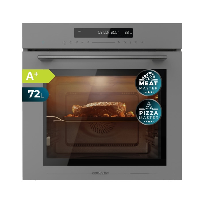 Cecotec Bolero Hexa SM406000 Glass Grey A+ Horno Integrable con Microondas - 2900W - Capacidad 72L - Temperatura Regulable - Ace