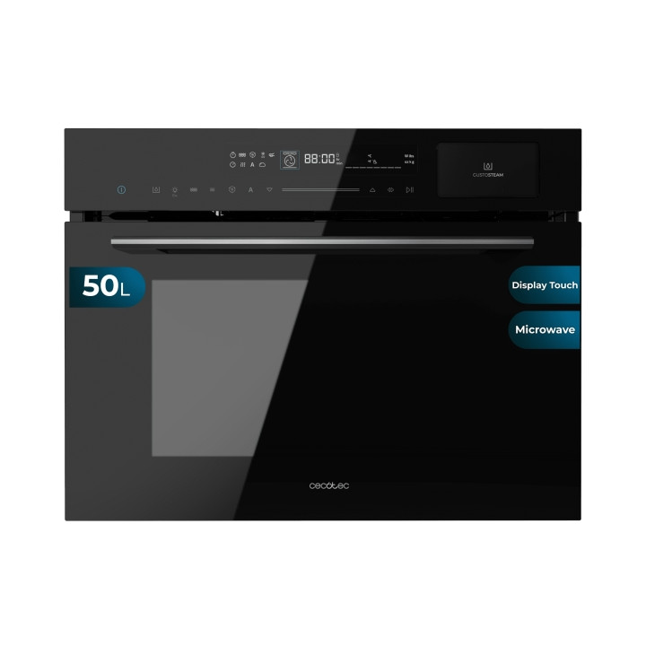 Cecotec Bolero Hexa MWS704500 Glass Black Horno Integrable con Microondas - Potencia 2880W - Capacidad 50L - Guias Telescopicas