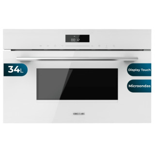 Cecotec Bolero Hexa MW703800 Glass White Microondas Integrable con Grill - Capacidad 34L - Temperatura Regulable - Panel Tactil