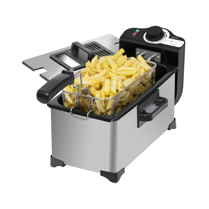 Cecotec CleanFry 3L Freidora Electrica - 2000W - Capacidad 3L - Temperatura hasta 190ºC - Acero Inoxidable - Apto Lavavajillas -