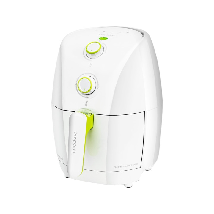 Cecotec Cecofry Compact Rapid White Freidora de Aire - Potencia 900W - Capacidad 1.5L - Temperatura Regulable - Incluye Recetari