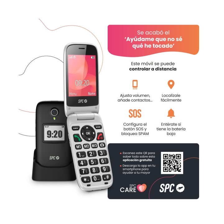 SPC Polaris Telefono Movil 4G con Pantallas Principal 2.8" Exterior 1.4" y Tapa - Camara