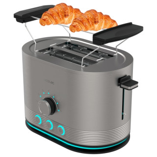 Cecotec Shine and Toast Double Tostadora Doble - Potencia 850W - Ranura Ancha - Acabados en Acero Inoxidable - 7 Niveles de Tost